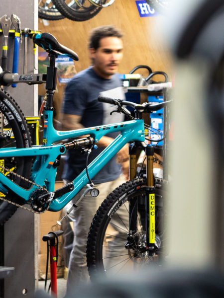 Yeti bike on display in Sports Garage store