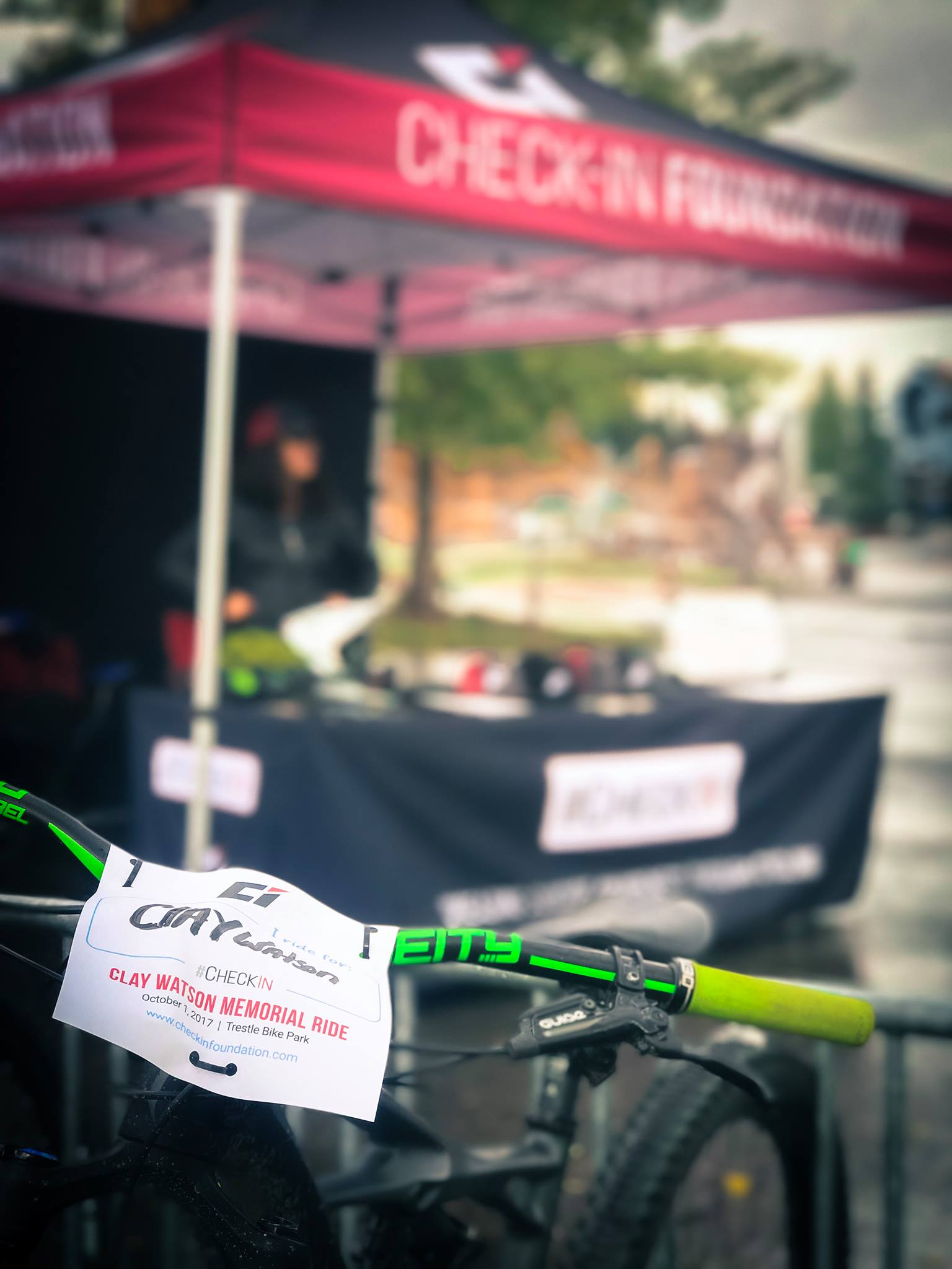 Bike at Check-In Foundation tent