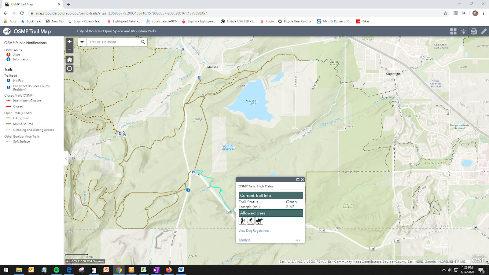 Bouldercounty.gov trail conditions map